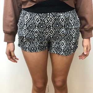 Black and white patterned shorts
